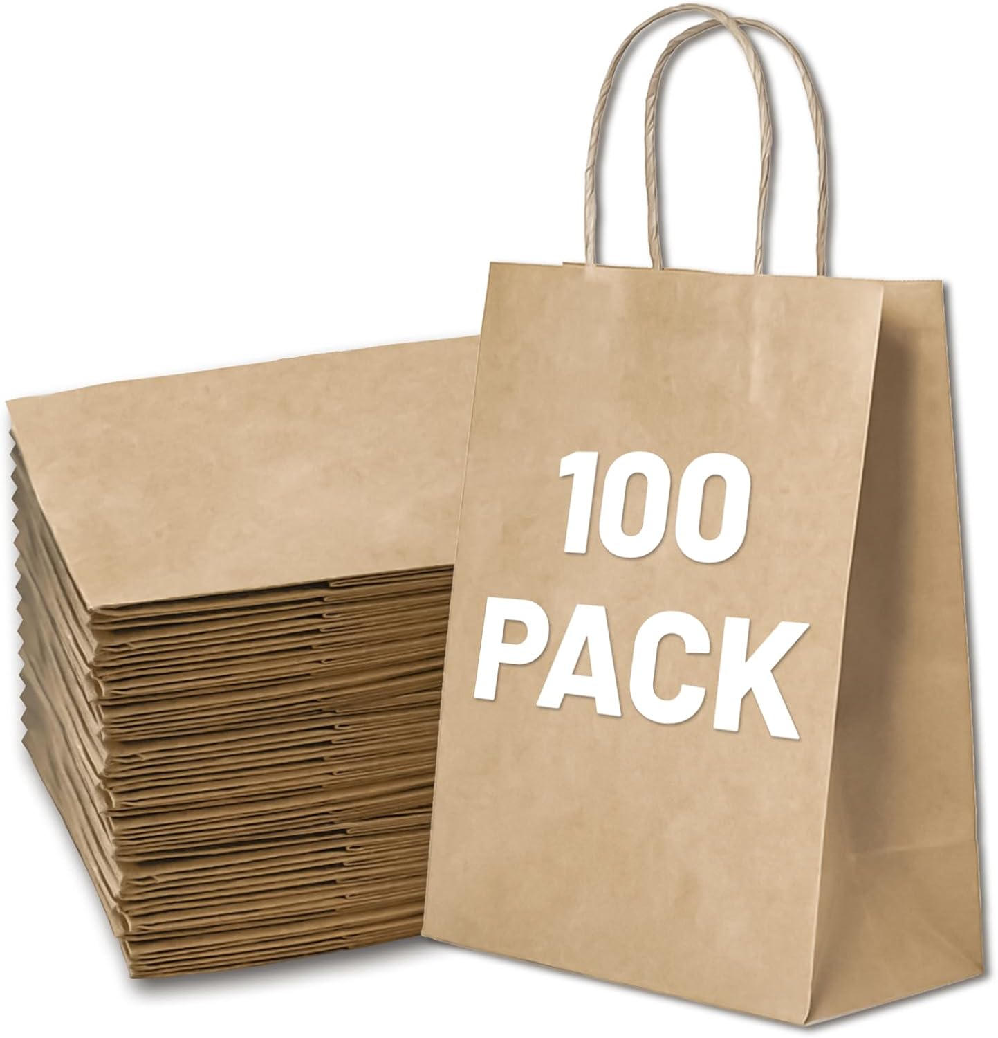 Brown Paper Bags with HandlesKraft Paper Bags for Small Business Christmas Bulk Bags Wedding Party