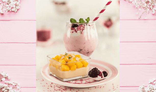Organic Mango & Cashew Cream Custard with Organic Berry Bl